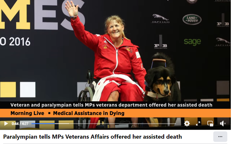 9.12.2022 – Canada offered euthanasia to Paralympian who simply asked for wheelchair lift to be installed